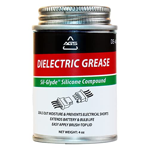 AGS Automotive Solutions Brush Top Can Dielectric Silicone Grease Compound for All Electrical Components and Connectors, 4 Ounces