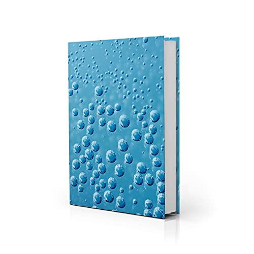 Alta Signa - Book Covers - Stretchable Book Covers for Textbooks - Book Protectors Jumbo - Pack of 1 Large Hard Book Covers - Adhesive Free Washable Reusable Design (Water Bubbles)