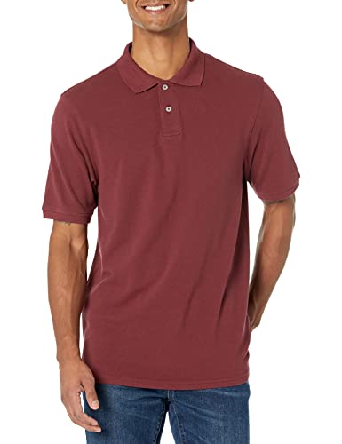 Amazon Essentials Men's Regular-Fit Cotton Pique Polo Shirt (Available in Big & Tall), Burgundy, XX-Large