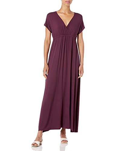 Amazon Essentials Women's Plus Size Waisted Maxi Dress (Available in Plus Size), Burgundy, Medium