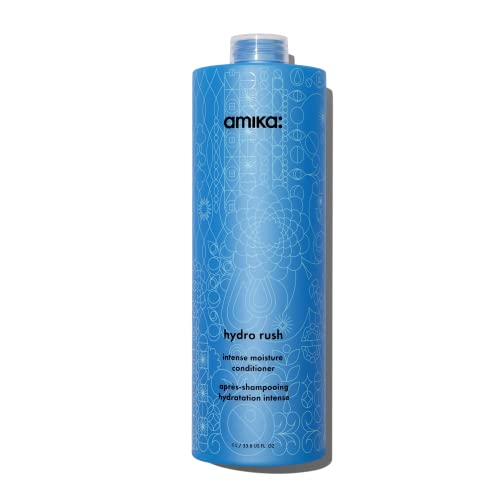 amika hydro rush intense moisture conditioner with hyaluronic acid, 1000ml