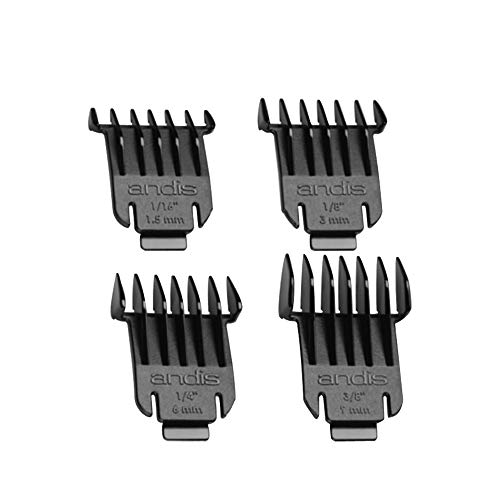 Andis Slimline Pro Li D8 T-Blade 4 Attachment Combs Set, Black