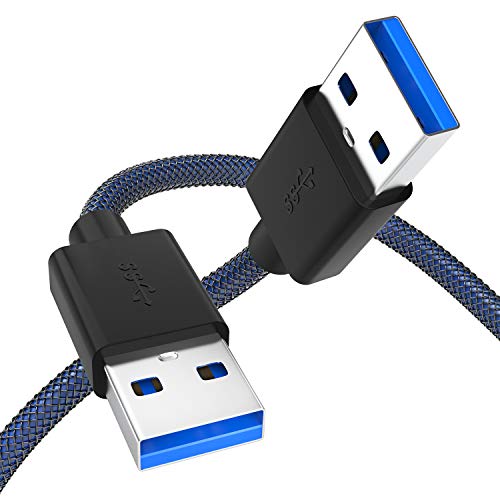 ANDTOBO USB 3.0 A to A Male Cable 3.3 FT, USB 3.0 Male to Male Cable Double End USB Cord Compatible with Hard Drive Enclosures DVD Player Laptop Cooler - Blue