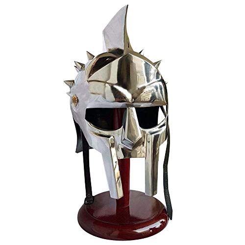 AnNafi® Gladiator Maximus Arena Helmet | Medieval Wearable Mens Helmet Full Size | Halloween Party Costumes | Larp Clothings Movie Dresses w Inner Liner