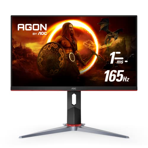 AOC 27G2S 27" Gaming Monitor, Full HD 1920x1080, 165Hz 1ms, G-SYNC Compatible, 3-Year Zero-Bright-Dot, Black