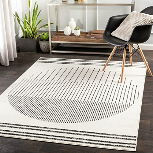 Artistic Weavers Penrod Modern Geometric Area Rug,5' x 7',Black/Ivory