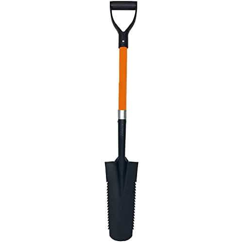 Ashman Short Handle Drain Spade Teeth Shovel (1 Pack), Sharp Shooter Shovel, Trenching Spade, Drainage Spade - Perfect Razor Blade Trenching Shovel D-Grip for Digging and Trenching and Transplanting.