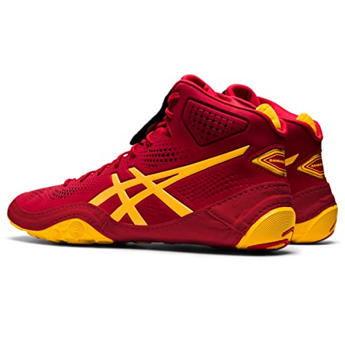 ASICS Men's DAN Gable EVO 2 Wrestling Shoes, 9.5, Cranberry/Saffron