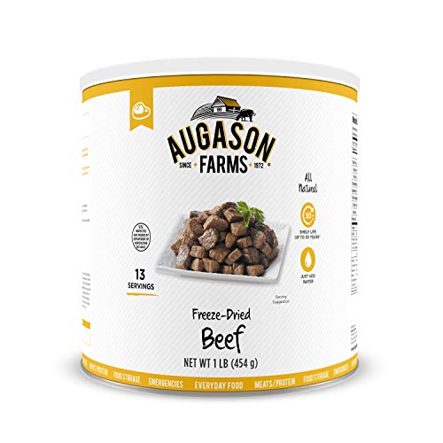 Augason Farms Freeze Dried Beef Chunks 1 lb No. 10 Can, 16 oz (5-11172)