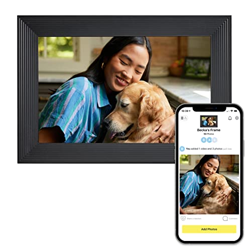 Aura Carver WiFi Digital Picture Frame | The Best Digital Frame for Gifting | Send Photos from Your Phone | Quick, Easy Setup in Aura App | Free Unlimited Storage | Gravel