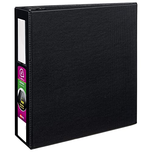 Avery Durable Binder, 4" One Touch Rings, 780-Sheet Capacity, Label Holder, DuraHinge, Black (08802)