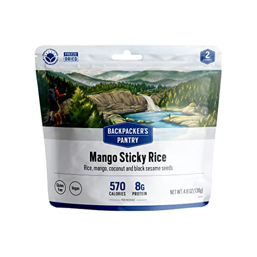 Backpacker's Pantry Mango Sticky Rice - Freeze Dried Backpacking & Camping Food - Emergency Food - 8 Grams of Protein, Vegan, Gluten-Free - 1 Count