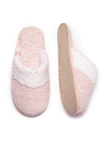 Barefoot Dreams CozyChic Malibu Cozy Slippers for Women, Rose-White-S