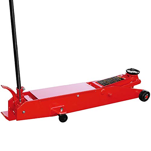 BIG RED T80501 Torin Hydraulic Heavy Duty Long Frame Service/Floor Jack with Foot Pedal, 5 Ton (10,000 lb) Capacity, Red