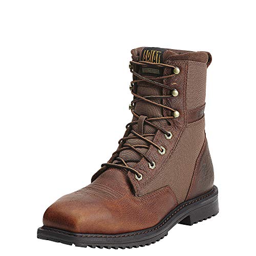 BMVY9 Mens RigTek 8" Wide Square Toe Composite Toe Work Boot Oiled Brown 9