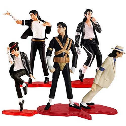BOMJJOR 5 Pack Action Figure Michael Jacksn Dolls Rock King Classic MJ Album Figure Set (Original Version 5PC)