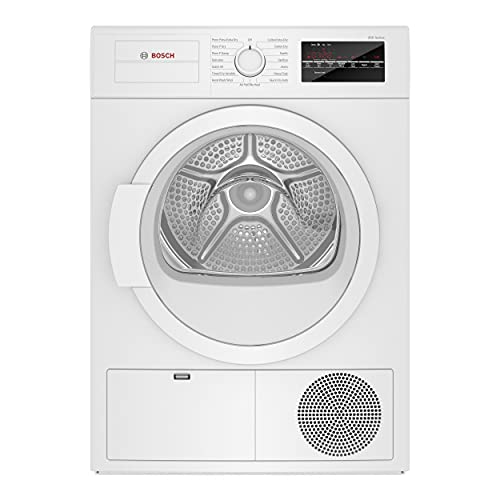 Bosch WTG86403UC 300 Series 24 Inch Smart Electric Dryer with 4 cu. ft. Capacity, Wi-Fi Enabled, 15 Dry Cycles, 4 Temperature Settings, Energy Star Certified, Sensor Controlled Condensation Dry, AntiVibration Design, Child Lock, Extra Fine Double Lint-Fil