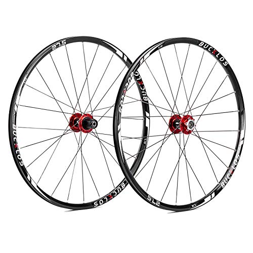 BUCKLOS 26/27.5/29" Mountain Bike Wheelset, Carbon Hub MTB Wheels Quick Release Disc Brakes, 24H Low-Resistant Flat Spokes Bike Wheels fit 7-11 Speed Cassette