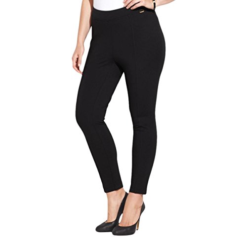 Calvin Klein Women's Plus Size Essential Power Stretch Ponte Legging, Black, 1X