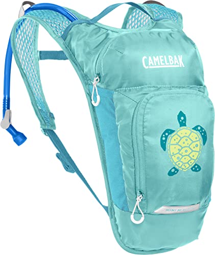 CamelBak Mini M.U.L.E. Kids Hydration Backpack for Hiking and Biking, 50 oz, Turquoise/Turtle