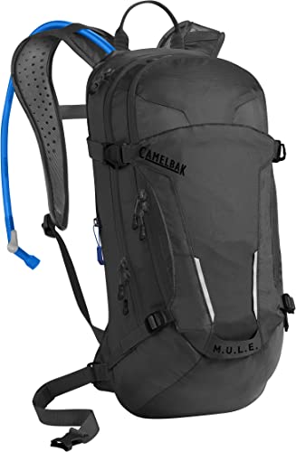 CamelBak M.U.L.E. Mountain Biking Hydration Backpack - Easy Refilling Hydration Backpack - Magnetic Tube Trap - 100 oz., Black