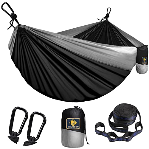 Camping Hammock for Outside,Double Hammock with Tree Straps(18+1Loops) 210T Nylon Parachute Lightweight Portable Hammock for Outdoor Travel,Hiking,Backpacking,Hunting,Outdoor,Beach,Camping Gear-660LBS