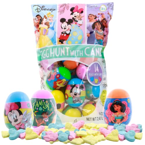 Candy Filled Plastic Easter Eggs, Disney Themed Egg Hunt with Hard Candies Inside, 2.47 Ounces