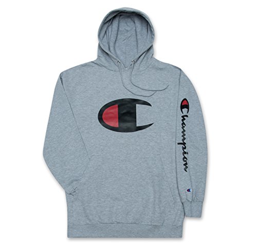 Champion Hoodie for Men Big And Tall Mens Oversized Pullover Fleece Sweatshirt Heather Grey