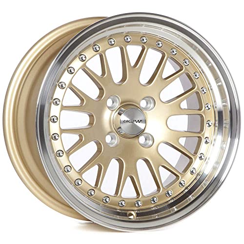 Circuit Performance CP21 15×8 Gloss Gold Wheel 4×100 [+25mm] compatible with Honda Civic EK EG, Acura Integra, BMW E30, Mazda Miata