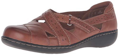 Clarks Women's Ashland Spin Q Slip-On Loafer, Tan, 9 M US