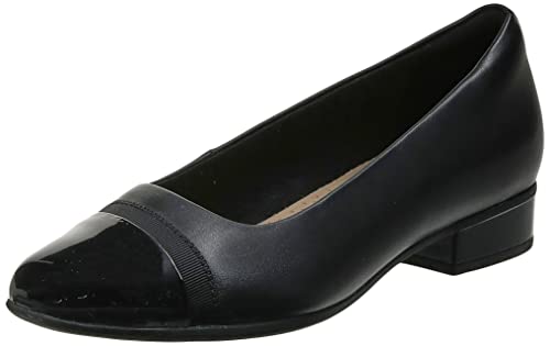 Clarks womens Juliet Monte Pump, Black Leather/Synthetic, 11 US