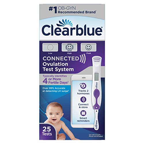 Clearblue Connected Ovulation Test System Featuring Bluetooth connectivity and Advanced Ovulation Tests with Digital Results, 25 Ovulation Tests