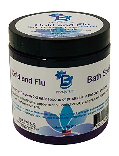 Cold and Flu Season Bath Tea Soak With Epsom Salts, Dried Flowers and Essential Oils