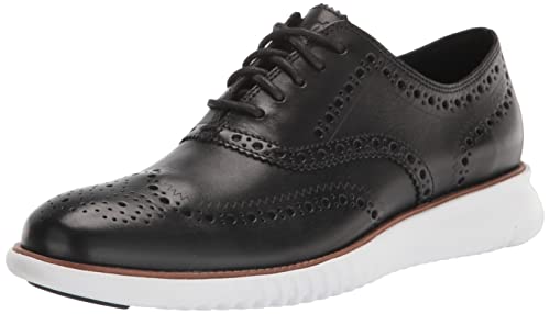 Cole Haan Men's 2.Zerogrand Wing OX Oxford, Black Leather/Optic White, 12