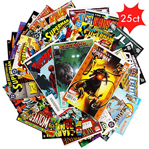 Comic Book Collection Gift Pack | Lot of 25 Unique Marvel & DC Comic Books | Good Condition or Better | Perfect Marvel Comics Gift for Men | Marvel & DC Comics Collection by Cosmic Gaming Collections