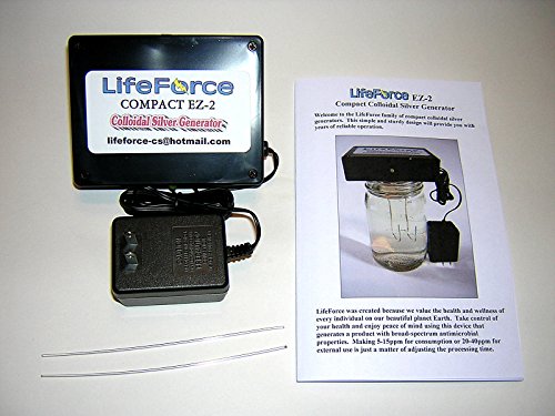 Compact EZ-2 Barebones Colloidal Silver Generator Package w/12 Gauge Wires by LifeForce Devices