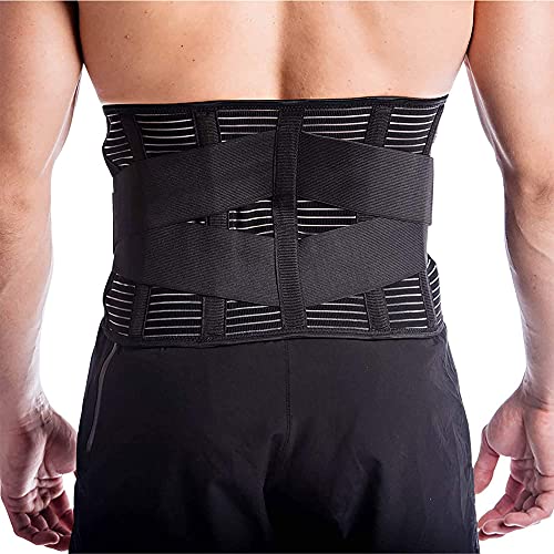 Copper Joe Ultimate Copper Infused Back Brace - Relief from Back Pain, Herniated Disc, Sciatica, Scoliosis and more! Breathable Waist Lumbar Lower Back Brace w Slim Design and Extra Support Bars. For Men and Women (Small/Medium)