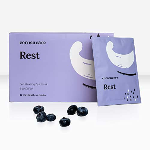 CorneaCare Rest: Self Heating Warm Compress for Eyes | Heated Eye Mask for Fast Relief of Dry Eyes | No Microwave Needed | Travel Ready | Eye Treatment Products for Dry Eye Relief | 30 Count