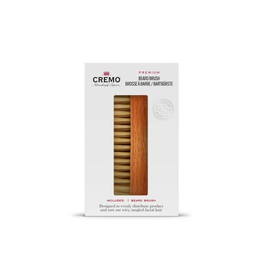 Cremo Beard Accessories, 100% Boar Bristle Beard Brush with Wood Handle - Shape, Style And Groom Any Length Facial Hair