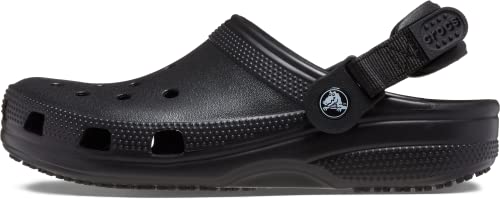 Crocs Unisex Classic Adjustable Slip Resistant Clogs | Work Shoes, Black, 7 US Men