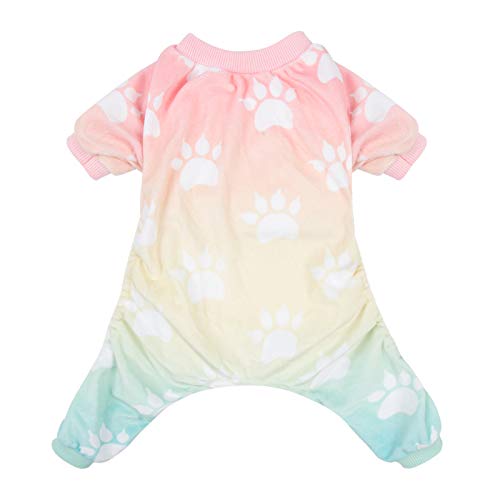 CuteBone Soft Dog Pajamas Gradient Footprint Doggy Shirts for Small Puppies P09S