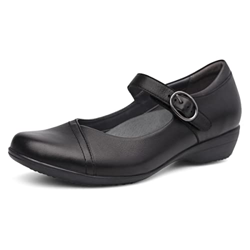 Dansko Fawna Mary Jane for Women – Cute, Comfortable Shoes with Arch Support – Versatile Casual to Dressy Footwear with Buckle Strap – Lightweight Rubber Outsole, Black, 10.5-11 M US