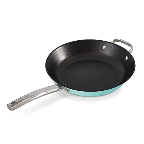 DASH Delish 12" Lightweight Cast Iron Pan for Pancakes, sauces, vegetables, pasta, and more - Blue