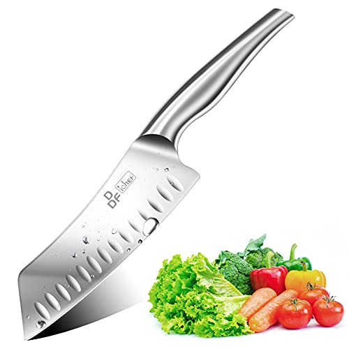 DDF iohEF Kitchen Knife, Chef's Knife In Stainless Steel Professional Cooking Knife, 7 Inch Antiseptic Non-slip Ultra Sharp Knife with Ergonomic Handle Ideal for Kitchen/Restaurant