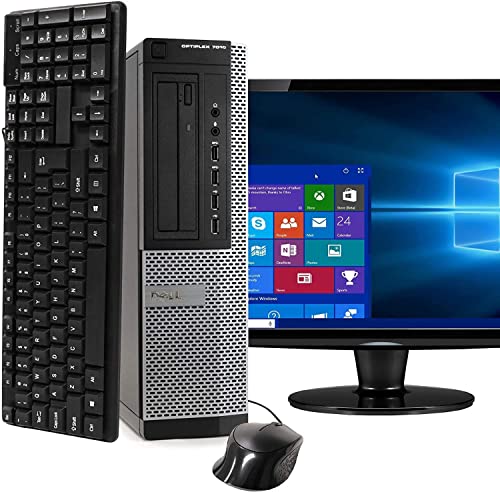 Dell Desktop Computer Package Compatible with Dell Optiplex 7010 Intel Quad Core i5 3.2GHz, 8GB Ram, 500GB HDD, 19-inch LCD, DVD, WiFi, Keyboard, Mouse, Windows 10 Pro (Renewed)