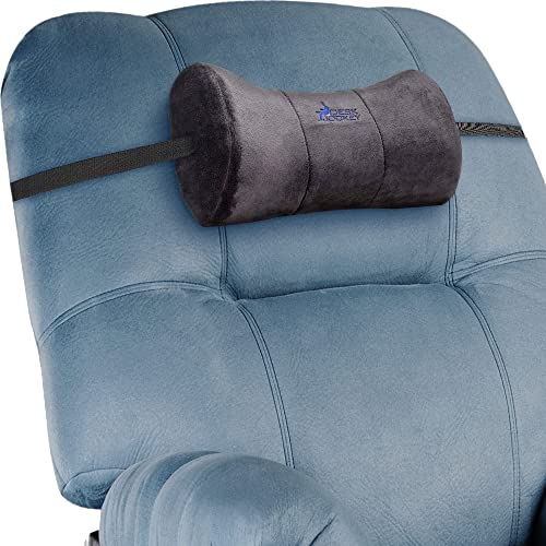 Desk Jockey Recliner Neck Pillow - Memory Foam Headrest Cushion for Neck Pain Relief and Cervical Support - Ergonomic Design Alleviates Muscle Stiffness and Ensures