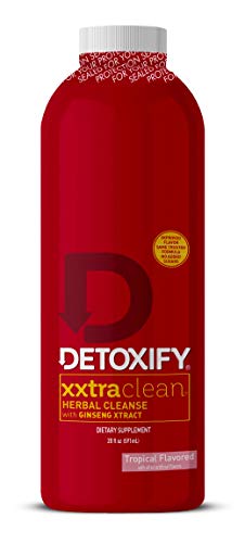 Detoxify – Xxtra Clean Herbal – Tropical Fruit Flavor - 20 oz – Professionally Formulated Extra Strength Herbal Detox Drink – Enhanced with Ginseng Extract & Milk Thistle Extract - Plus Sticker