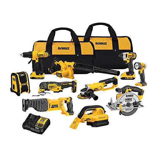 DEWALT 20V MAX Power Tool Combo Kit, 10-Tool Cordless Power Tool Set with 2 Batteries and Charger (DCK1020D2)