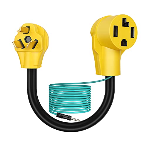 DEWENWILS 3 Prong to 4 Prong Dryer Plug Adapter, NEMA 14-30R Male to 10-30PFemale STW 10-AWG Electric Dryer Connector Cord, 30Amp/250V/7500W, 1.5 FT, UL Listed
