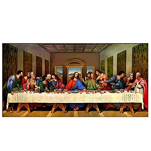 Diamond Painting Kits for Adults,Square Full Drill Diamond Art Last Supper, DIY 5D Paint by Number with Diamond Painting Accessories, Cross Stitch Gem Art Crafts Home Wall Decor, 40x80 in/100x200 cm